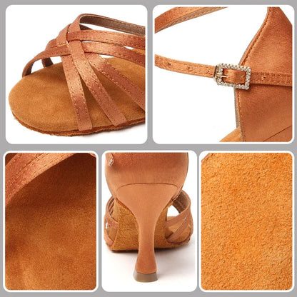 Women’s Latin Dance Shoes - Suede Sole Ballroom Tango Cuban Heel High Heel Party Shoes