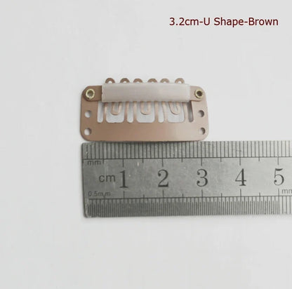 50Pcs Wig Clips Snap Clips - 2.3cm-3.6cm Black & Brown Hair Extension Weft Clips for Wig Styling & Hair Tools