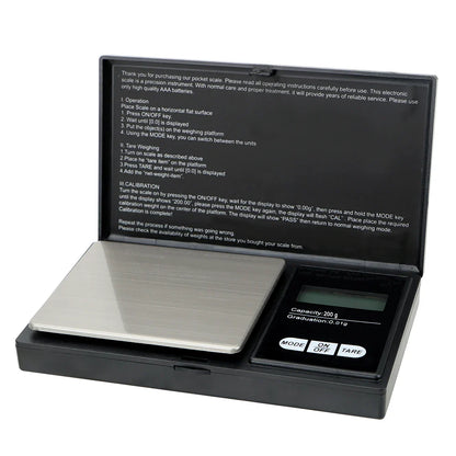 High Accuracy 200G-0.01G Mini Digital Scale for Jewelry & Kitchen | Precise Gram Weight Measurement | LCD Display with Backlight | Electric Pocket Scale (1Pcs)