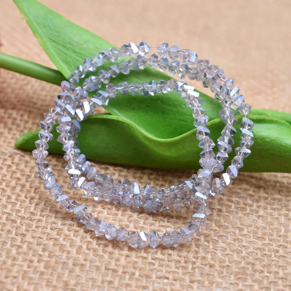 Yanqi Triangle Crystal Beads - 38 Colors 4mm Loose Glass Beads for DIY Jewelry Making Earrings Necklace Crafts