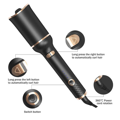Automatic Hair Curler | Ceramic Rotating Air Curling Iron | Air Spin Wand Styler Curl Machine for Magic Curls