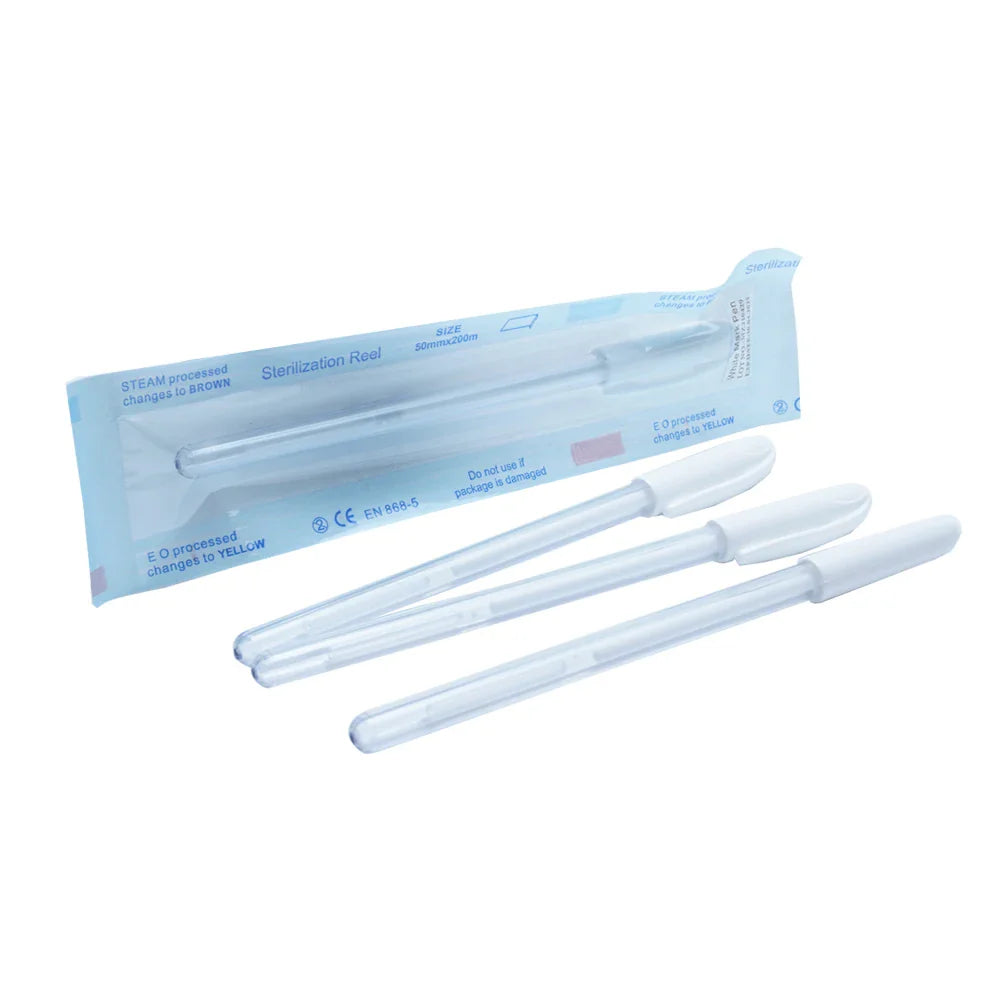 2PCS Eyebrow Marker Pens — Microblading & Permanent Makeup Surgical Skin Tattoo Accessories White Scribe Tools