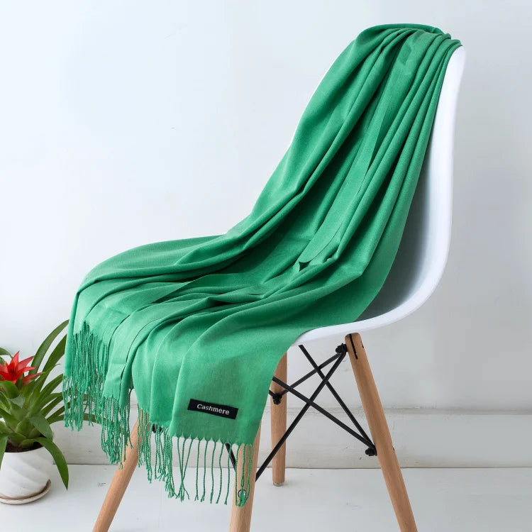 Desgine Solid Cashmere Scarf – Warm Autumn Winter Shawl Wrap with Tassels, Unisex Pashmina for Women and Men 2024