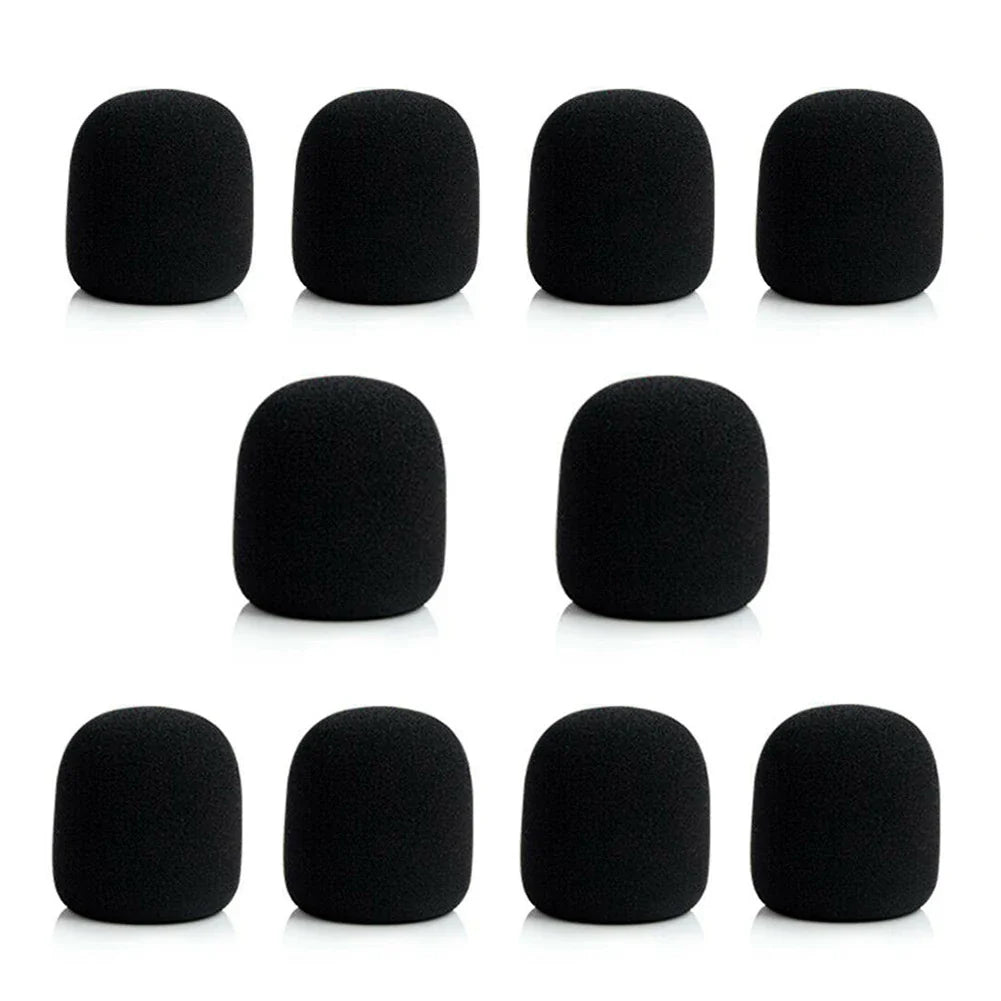 10pcs Thick Microphone Foam Covers - Professional Windscreen Sponge Caps for Studio Mic Protection