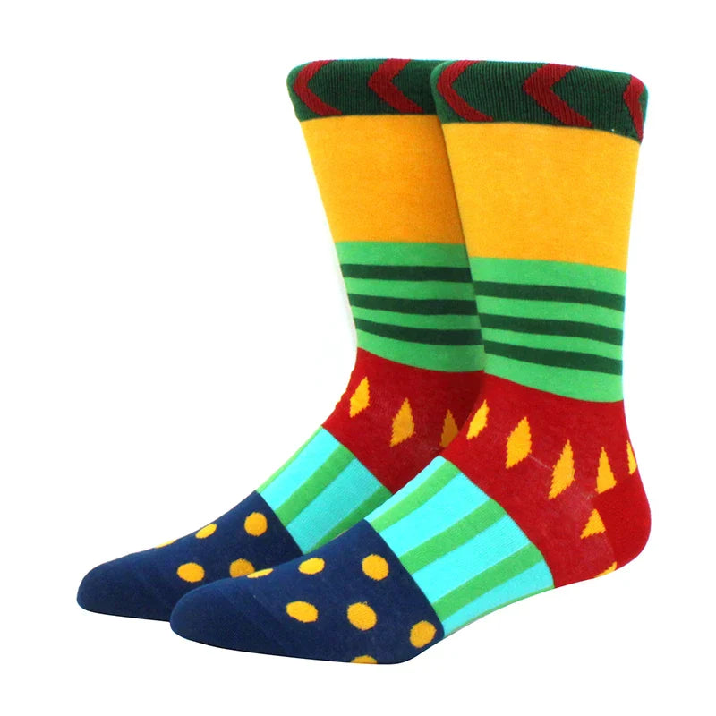 Funny Cartoon Fashion Cotton Socks – Hip Hop Skateboard Style Socks for Men & Women, Beer, Pizza, Astronaut & Pineapple Print Casual Wear Socks