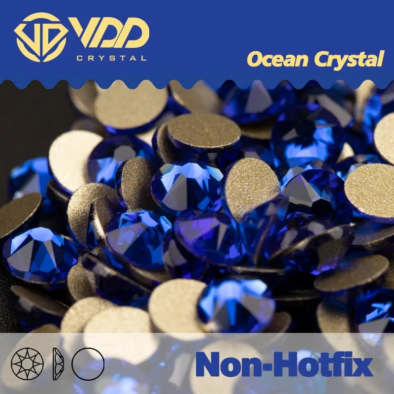 VDD Non Hot Fix Crystal Nail Art Rhinestones - 2088 Flower Flatback Gems for DIY Nail Decorations
