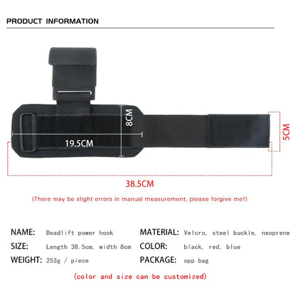 Weight Lifting Hook Grips with Wrist Wraps: Hand-Bar Wrist Strap for Gym Fitness - Pull-Ups Power Lifting Gloves, Weight Strap Support