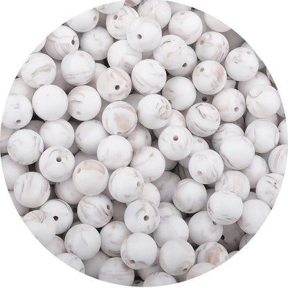 LOFCA Silicone Teething Beads - 20pcs 15mm Round Baby Chew Beads for DIY Teether Toys Infant Accessories