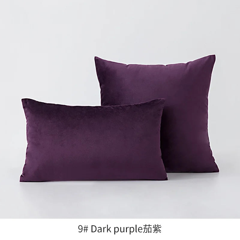 Inyahome Soft Velvet Cushion Cover - Pink Grey Beige Green Decorative Pillowcase For Bedroom Sofa 30x50cm 45x45cm