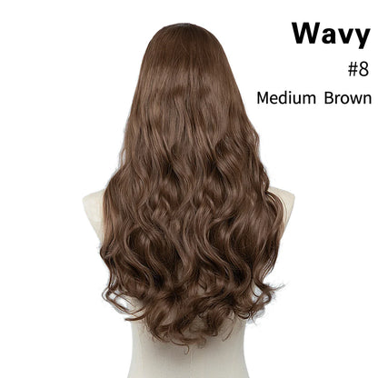 Synthetic U-Part Clip-in Hair Extensions – Long, Straight, Thick Blonde Hairpieces (16, 20, 24 Inch)