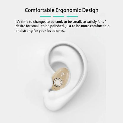 Mini Invisible True Wireless Earphones – Noise-Cancelling Bluetooth Headphones, Hands-Free Stereo TWS Earbuds with Microphone