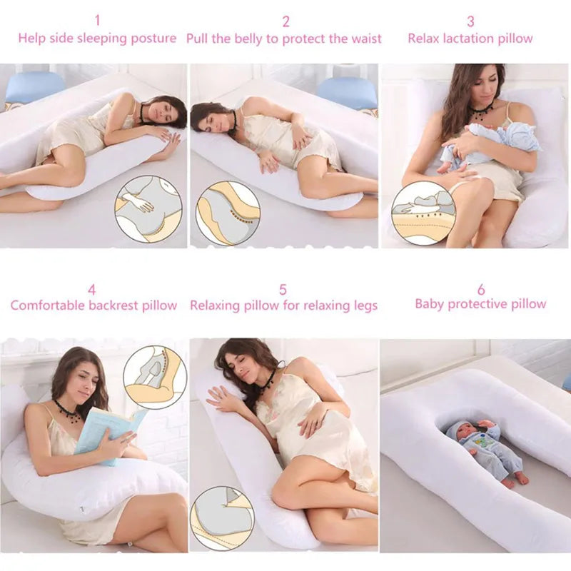 PANGDUBE Pregnancy Pillow 130x70cm – Nursing, Waist & Sleeping Cushion for Pregnant Women