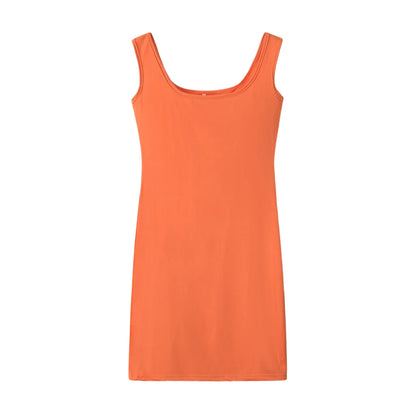 Women's Summer Solid Color Strap Dress - Casual Sleeveless Everyday Fashion Mini Dress