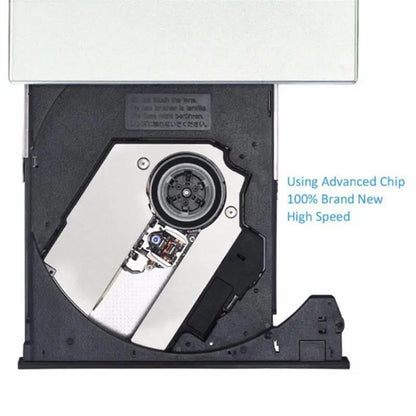 USB 2.0 External CD/DVD Drive – Optical DVD RW Burner & Reader for Windows PC and MacBook Laptops