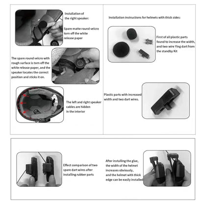 BT12 Motorcycle Helmet Headset - Stereo Bluetooth Earphone, Wireless Hands-Free Mic & Music Player for Motorbike Riders