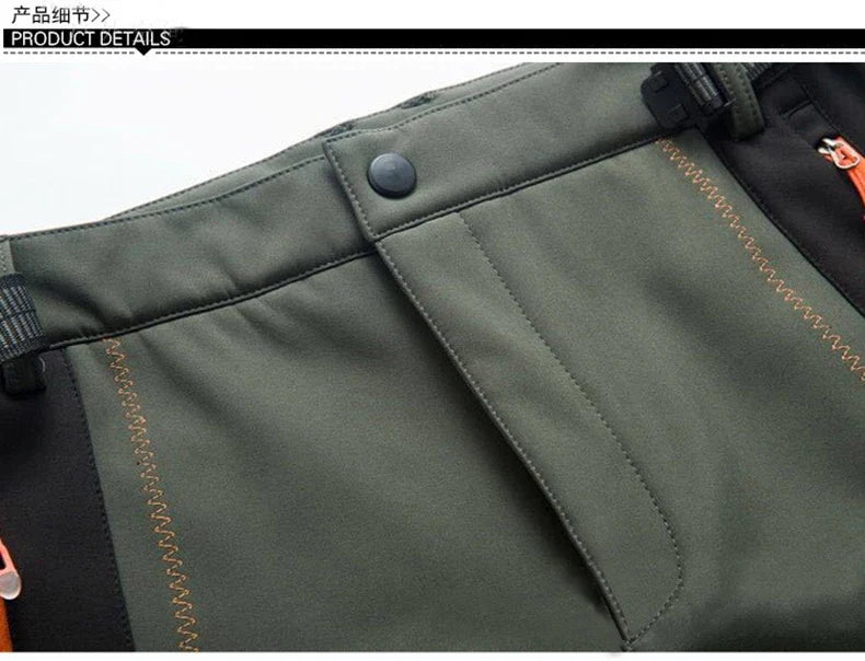 LNGXO Men’s Fleece Hiking Pants – Thick Warm Winter Waterproof & Windproof Soft Shell Ski, Trekking, and Camping Trousers