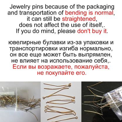 Jewelry Eye Pins & Ball Head Pins - 100/200pcs DIY Findings for Earrings Bracelets Pendants 16-60mm Craft Making Supplies