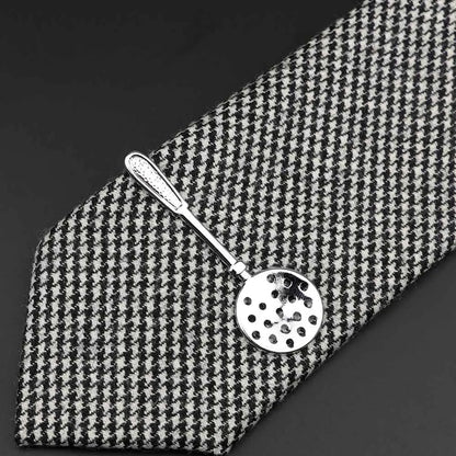 Men’s Stainless Steel Tie Clip - Car Airplane Fork Spoon Shape Necktie Pin Gift Accessory