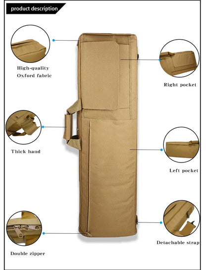 Heavy-Duty Oxford Gun Bag - Padded Hunting Rifle Carry Case for Outdoor Equipment