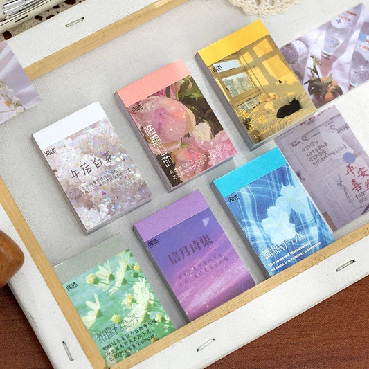 Yoofun 50 Sheets Aesthetic Sticker Book - Natural Scenery Art Painting Stickers for Scrapbooking Planner Journaling