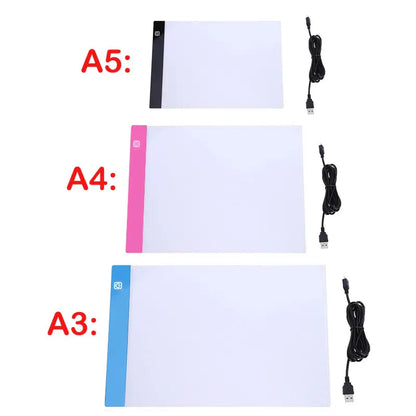 Three-Level Dimmable LED Light Pad Drawing Board - A3/A4/A5 Tracing Light Box for Diamond Painting - Eye Protection & Easy Illumination