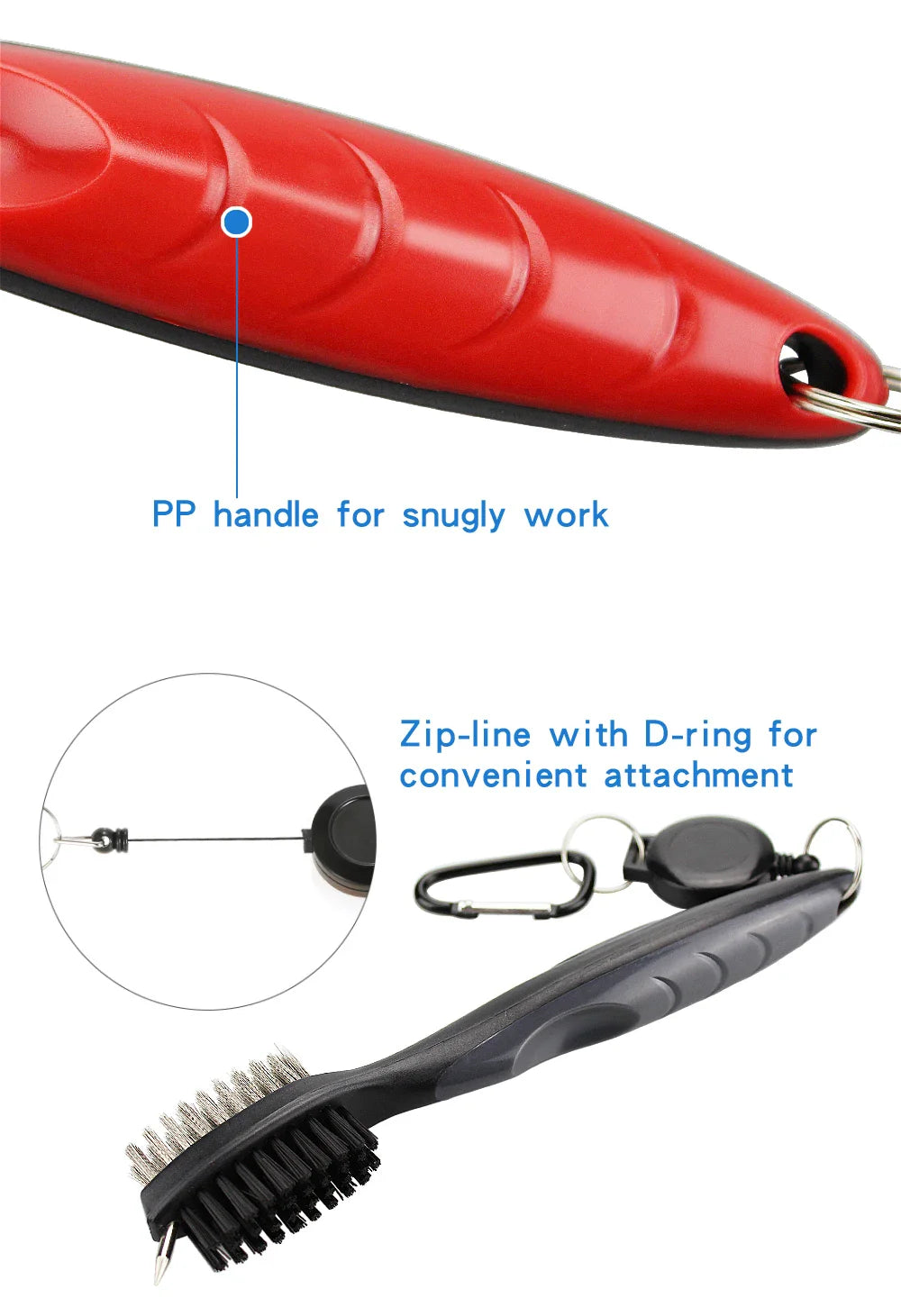 Golf Club Brush – 2-Sided Groove Cleaner Kit for Putter, Wedge & Ball, Golf Accessories