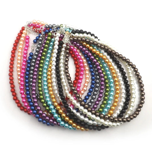 24pcs Imitation Pearl Necklace Set - 8mm Fashion Pearl Choker Jewelry Wholesale Collection
