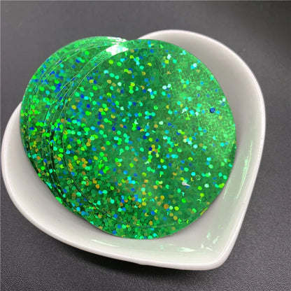 50PCS 50mm Flat Round Sequins with Side Hole – PVC Loose Paillettes for Sewing, DIY Crafts & Wedding Decorations