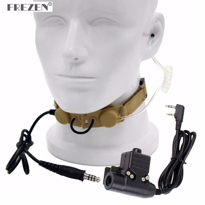 Z Tactical Throat Mic Headset - Z003 Air Tube Earpiece With U94 PTT For BaoFeng And Two Way Radios