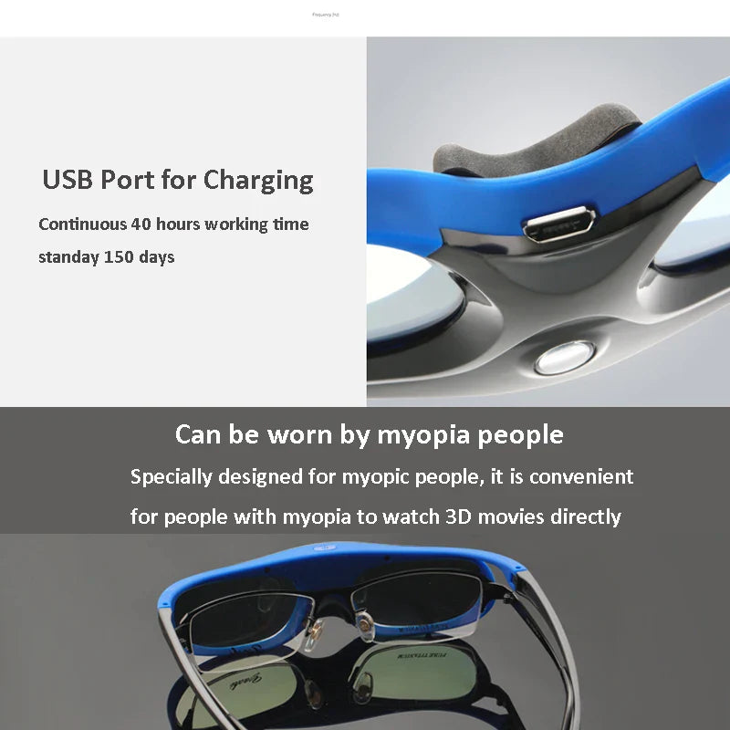 2PCS Active Shutter 3D Glasses 96-144Hz – Compatible with BenQ, Acer, Optoma, JmGo V8, XGIMI Projectors