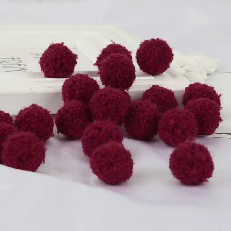 10Pcs Soft Pompom Balls 15/20mm - Fluffy Plush Craft Furballs for DIY Sewing, Home Decor & Christmas Tree Decoration