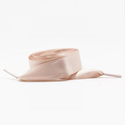 Satin Flat Shoe Laces - 2 CM Width Ribbon Shoelaces for Boots and Sneakers - Available in 19 Colors and Multiple Lengths (80CM, 100CM, 120CM) - 1 Pair