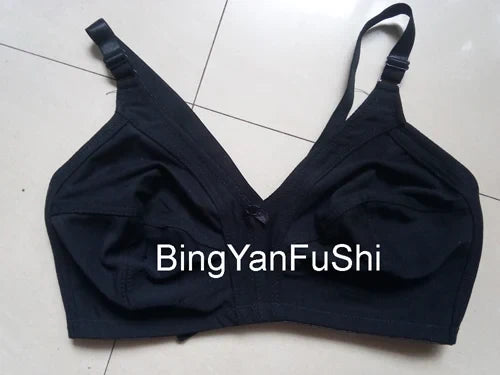Women's White Cotton Bra - Large Bust C-F Cup Push-Up Seamless Lace Comfort Bra
