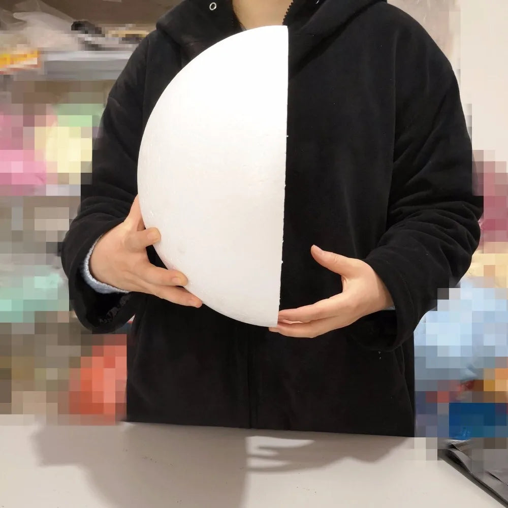 Half Round Styrofoam Foam Balls for DIY Crafts – Solid Polystyrene, 4–30cm for Christmas & Kids Projects