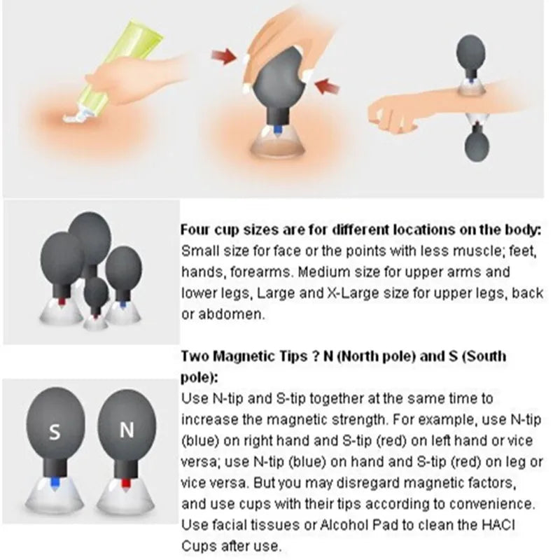 12pcs Magnetic Vacuum Cupping Set – TCM Suction Cups for Acupressure, Back Pain Relief & Body Massage Therapy