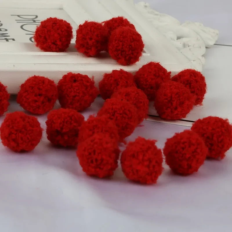 10Pcs Soft Pompom Balls 15/20mm - Fluffy Plush Craft Furballs for DIY Sewing, Home Decor & Christmas Tree Decoration