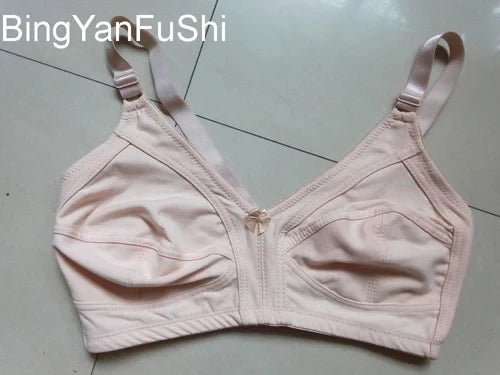 Women's White Cotton Bra - Large Bust C-F Cup Push-Up Seamless Lace Comfort Bra