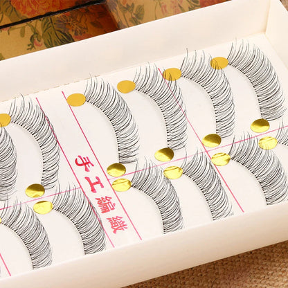 10 Pairs Handmade Natural Long False Eyelashes – Lightweight Dramatic Fake Lashes #217