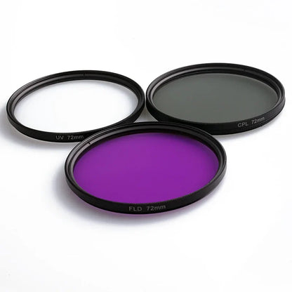 3-in-1 UV+CPL+FLD Lens Filter Set - 49mm, 52mm, 55mm, 58mm, 62mm, 67mm, 72mm, 77mm, with Bag for Canon, Nikon, Sony, Pentax Camera Lenses