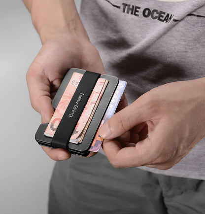 NewBring Multi-Functional Metal Money Clip – Men's Credit Card Wallet & Key Holder