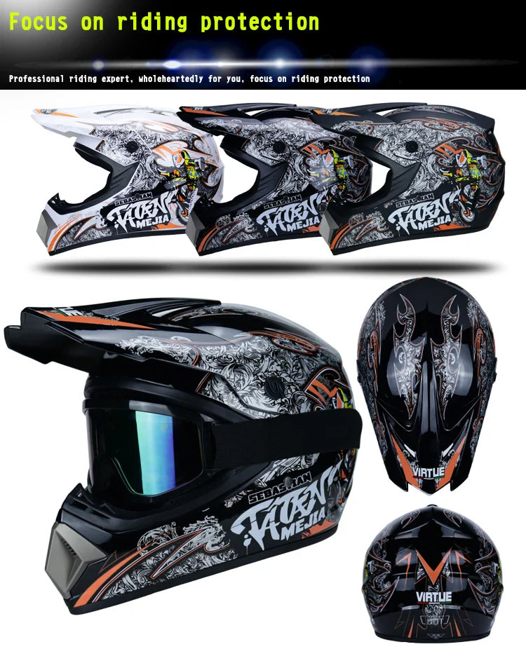 Safety Motocross Helmet for Kids - DOT Approved ATV Cross Bicycle Downhill Capacete, Unisex, Lightweight ABS 1KG