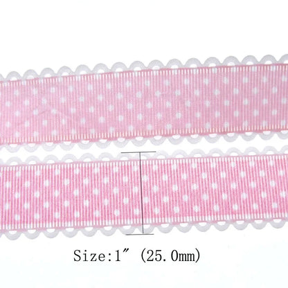 Polka Dot Lace Ribbon Roll - 20 Yards 1 Inch DIY Craft, Gift Wrapping & Scrapbooking Decoration Fabric
