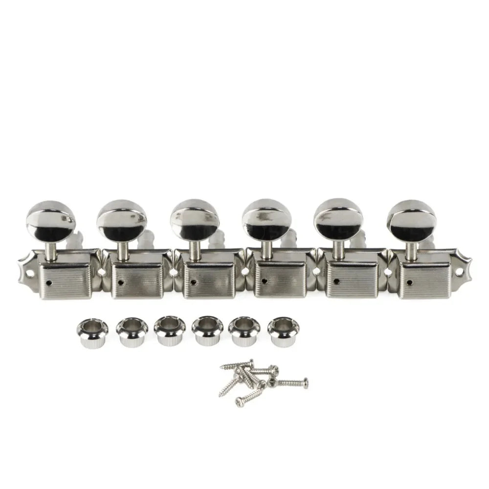 FLEOR 6-in-Line Nickel Silver Electric Guitar Tuners — Vintage Machine Heads, Tuning Keys Pegs for 6R Guitar