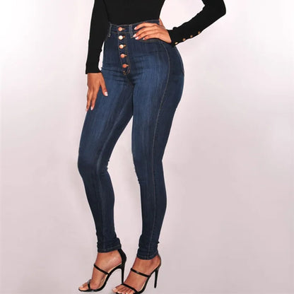 High Waist Push Up Jeans For Women - Stretchy Washed Denim Mom Jeans Skinny Pencil Pants