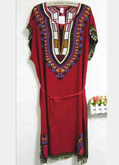 Women’s Cotton Nightgown - Vintage Loose Fit Summer Sleepshirt with Belt, Comfortable Plus Size Night Dress