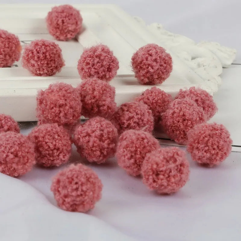 10Pcs Soft Pompom Balls 15/20mm - Fluffy Plush Craft Furballs for DIY Sewing, Home Decor & Christmas Tree Decoration
