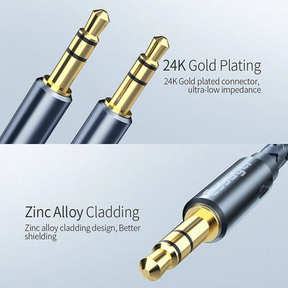 Essager 3.5mm Male to Male Aux Audio Cable — Speaker Wire for Car, Headphones, Samsung & Xiaomi