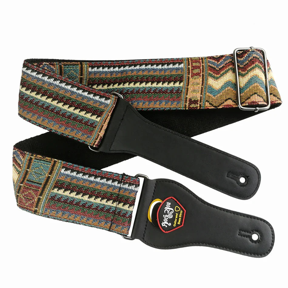 High-Quality Cotton Guitar Strap – Adjustable Length, 6.2cm Wide for Acoustic Guitar & Electric Bass