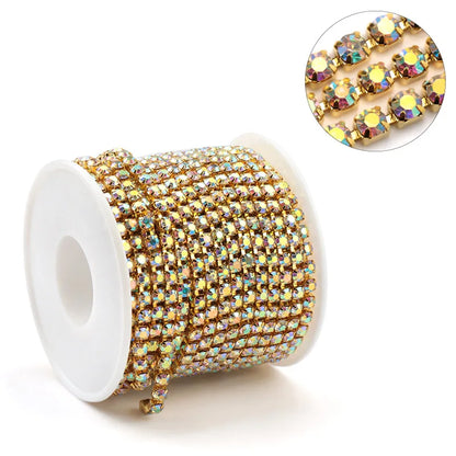 Glitter Rhinestone Chain Trim - SS6 SS16 Crystal Sew-On Glue-On Decoration For DIY Clothing Accessories