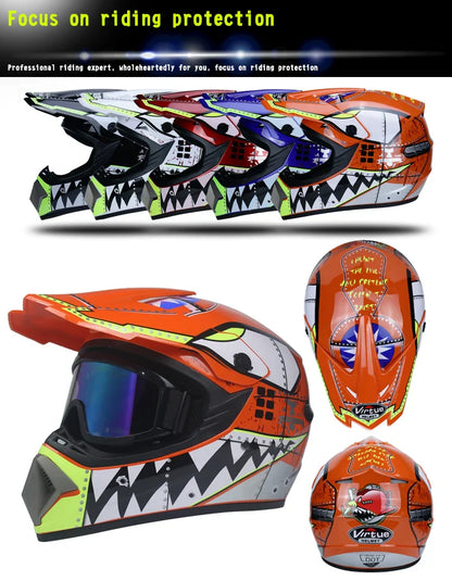 Safety Motocross Helmet for Kids - DOT Approved ATV Cross Bicycle Downhill Capacete, Unisex, Lightweight ABS 1KG